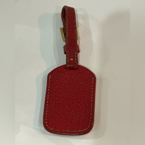 Prada Red Leather luggage Tag - Picture 4 of 4